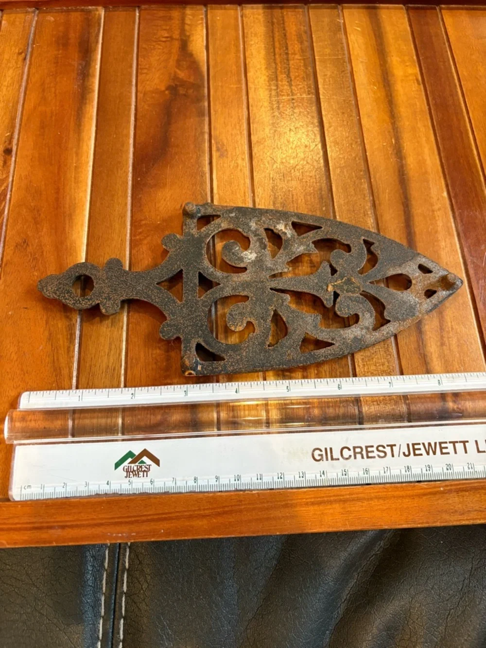 Vintage Cast Iron Trivet Ornate Scrollwork Design Rough